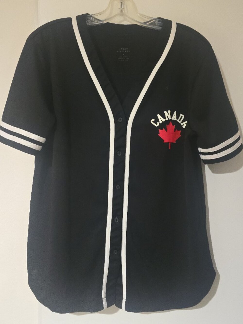 Urban Heritage "On The Eh Team" Canada Baseball Jersey - Men's M Black